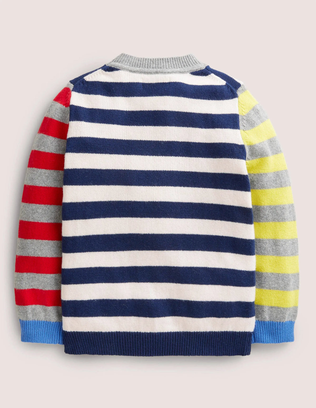 Hotchpotch Crew Neck Sweater-Multi Stripe Colourblock