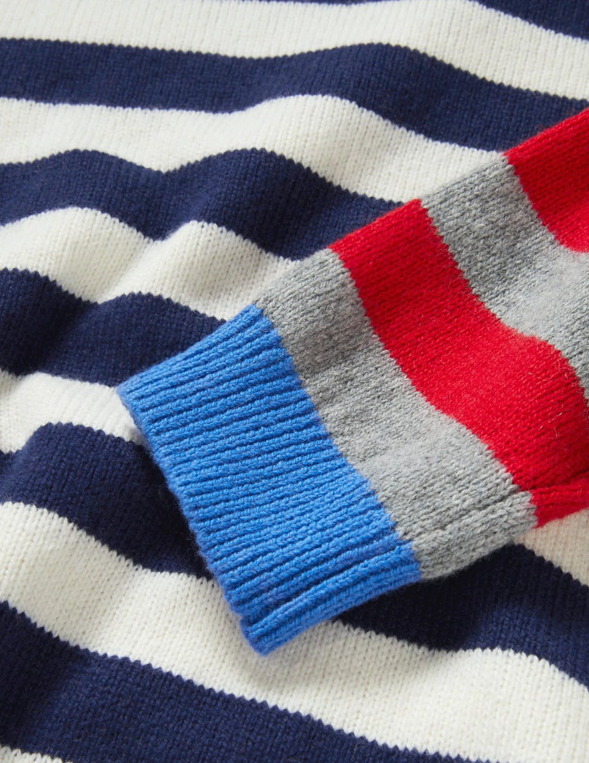 Hotchpotch Crew Neck Sweater-Multi Stripe Colourblock