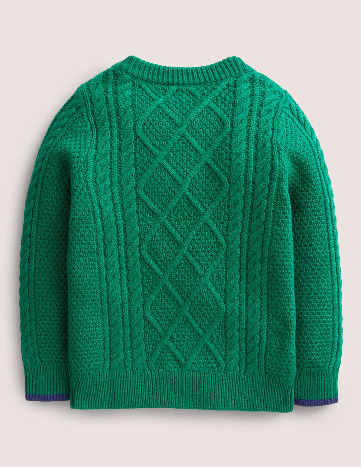 Cable Crew Sweater-Shady Glade Green