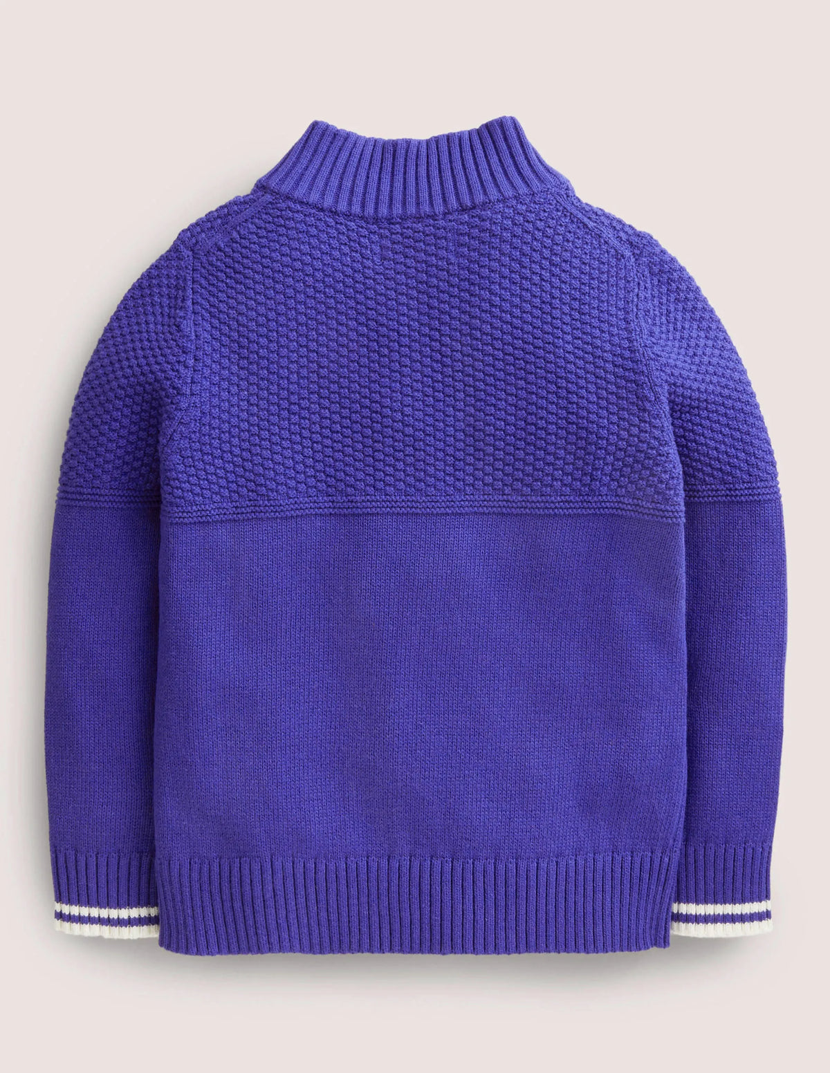 Fine Gauge Half Zip Sweater-Bluing Blue