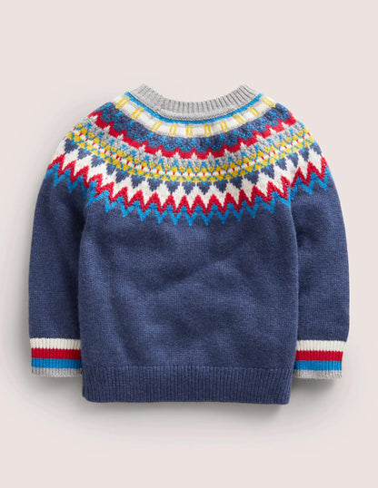 Classic Fair Isle Sweater-College Navy, Multi Fair Isle