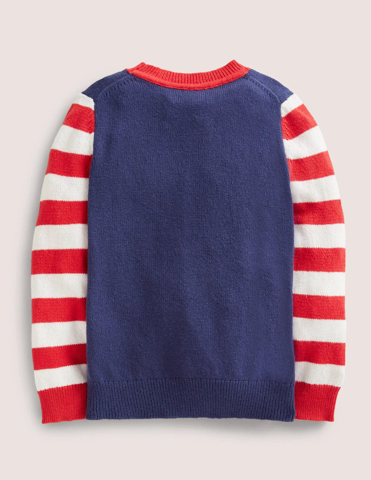 Navy Striped Christmas Sweater-Starboard Blue Xmas Tree