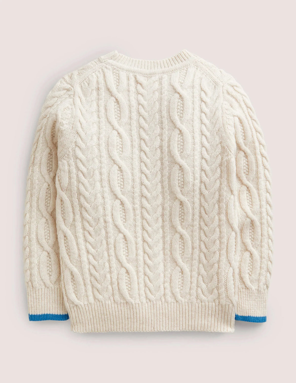 Cable Snowman Sweater-Ecru Marl Snowman