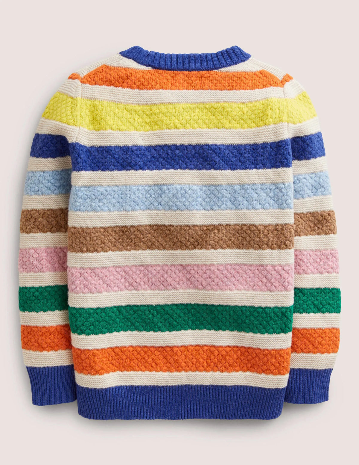 Mini-me Stripe Sweater-Oatmeal Rainbow Stripe