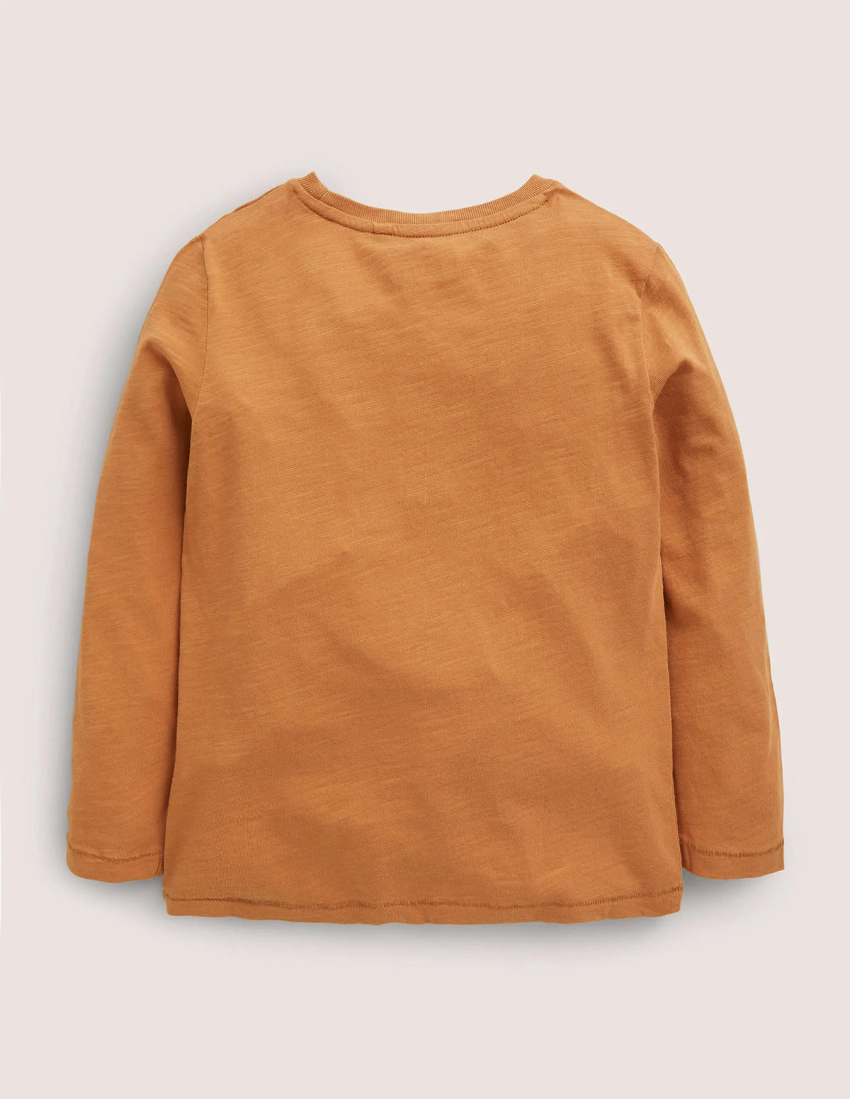 Long-sleeved Washed T-shirt-Brown