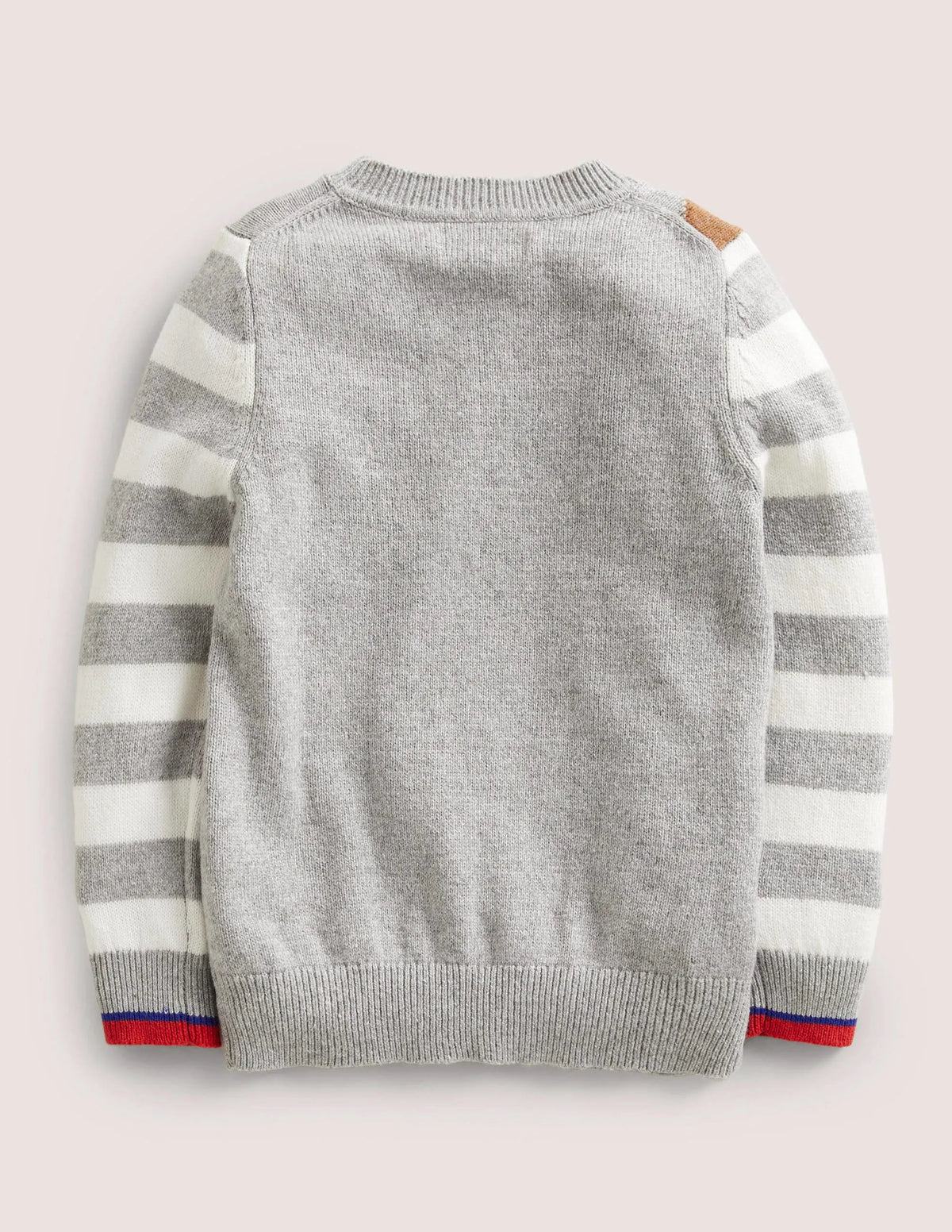 Grey Stripe Festive Christmas Sweater-Grey Marl Festive Friends