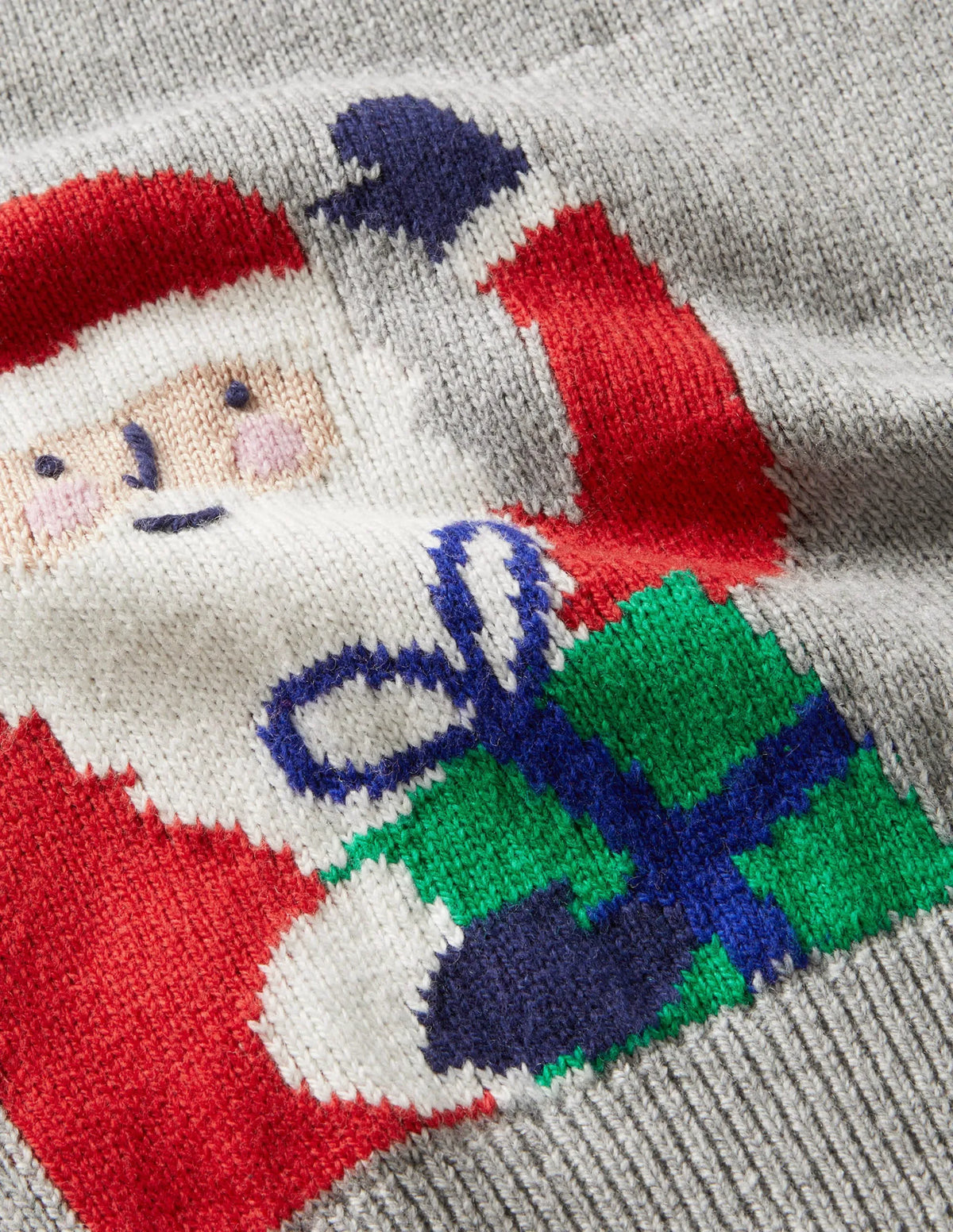 Grey Stripe Festive Christmas Sweater-Grey Marl Festive Friends