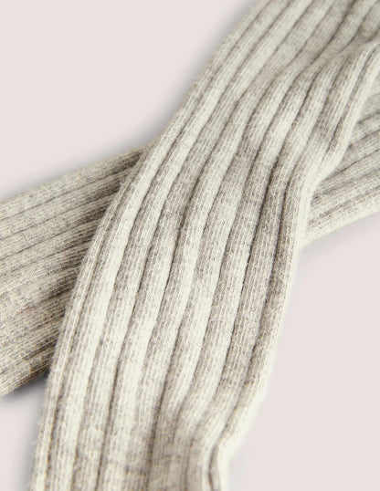 Ribbed Tights-Grey Marl