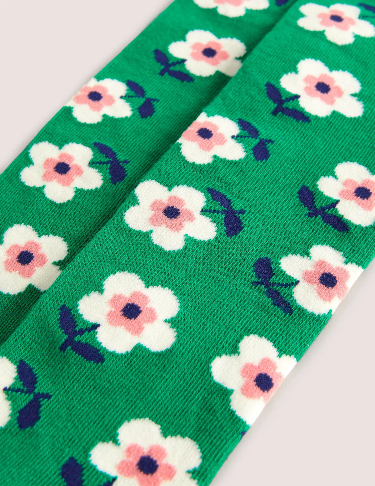 Patterned Tights-Green Flowers