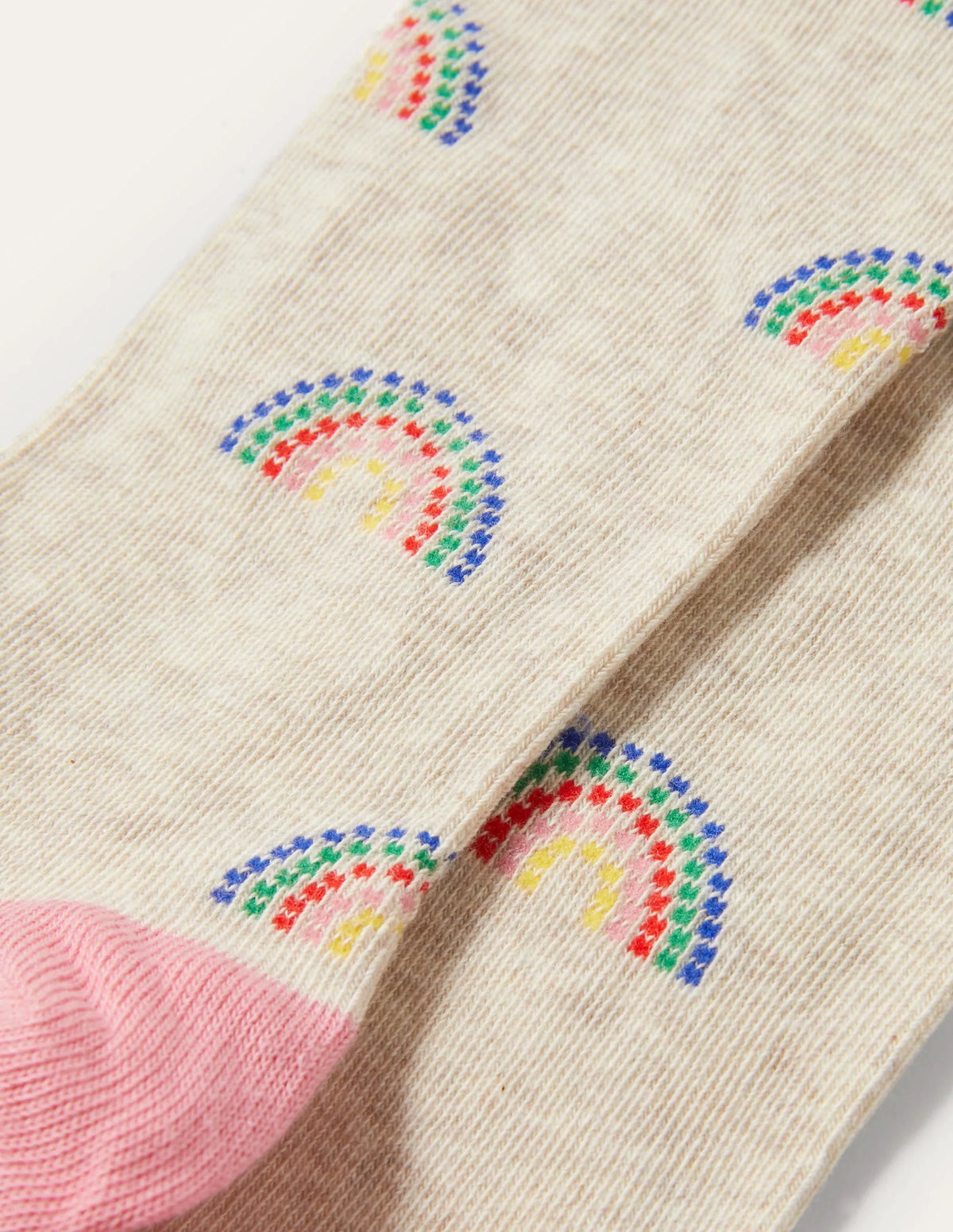 Patterned Tights-Oatmeal Marl Rainbows