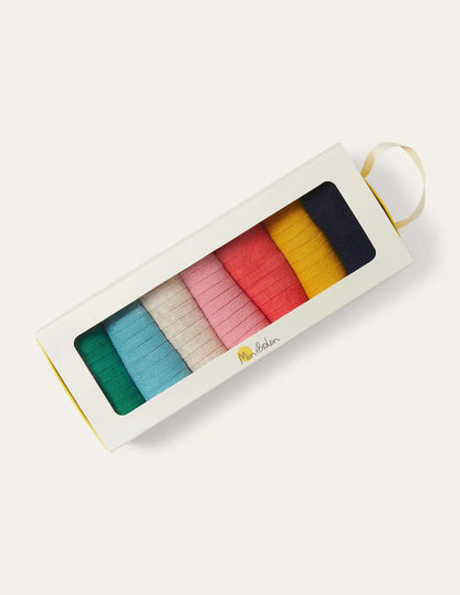 Ribbed Socks 7 Pack-Multi
