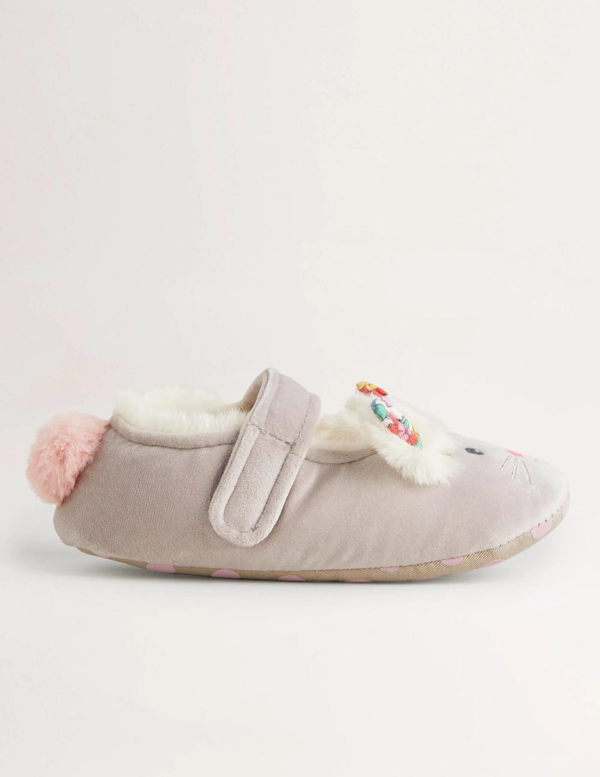 Mary Jane Slippers-Grey Bunny