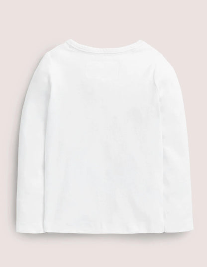 Long-sleeved Rosebud-White