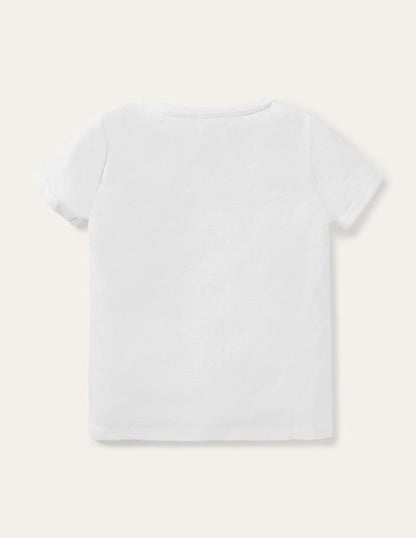 Star Pocket Slub T-shirt-White