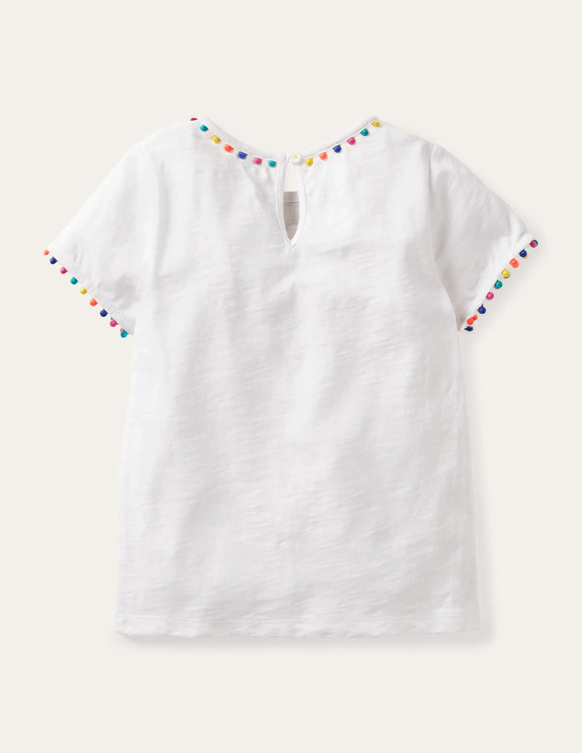 Charlie Pom Jersey T-shirt-White