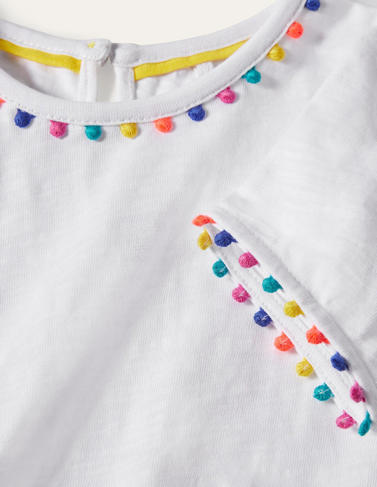 Charlie Pom Jersey T-shirt-White