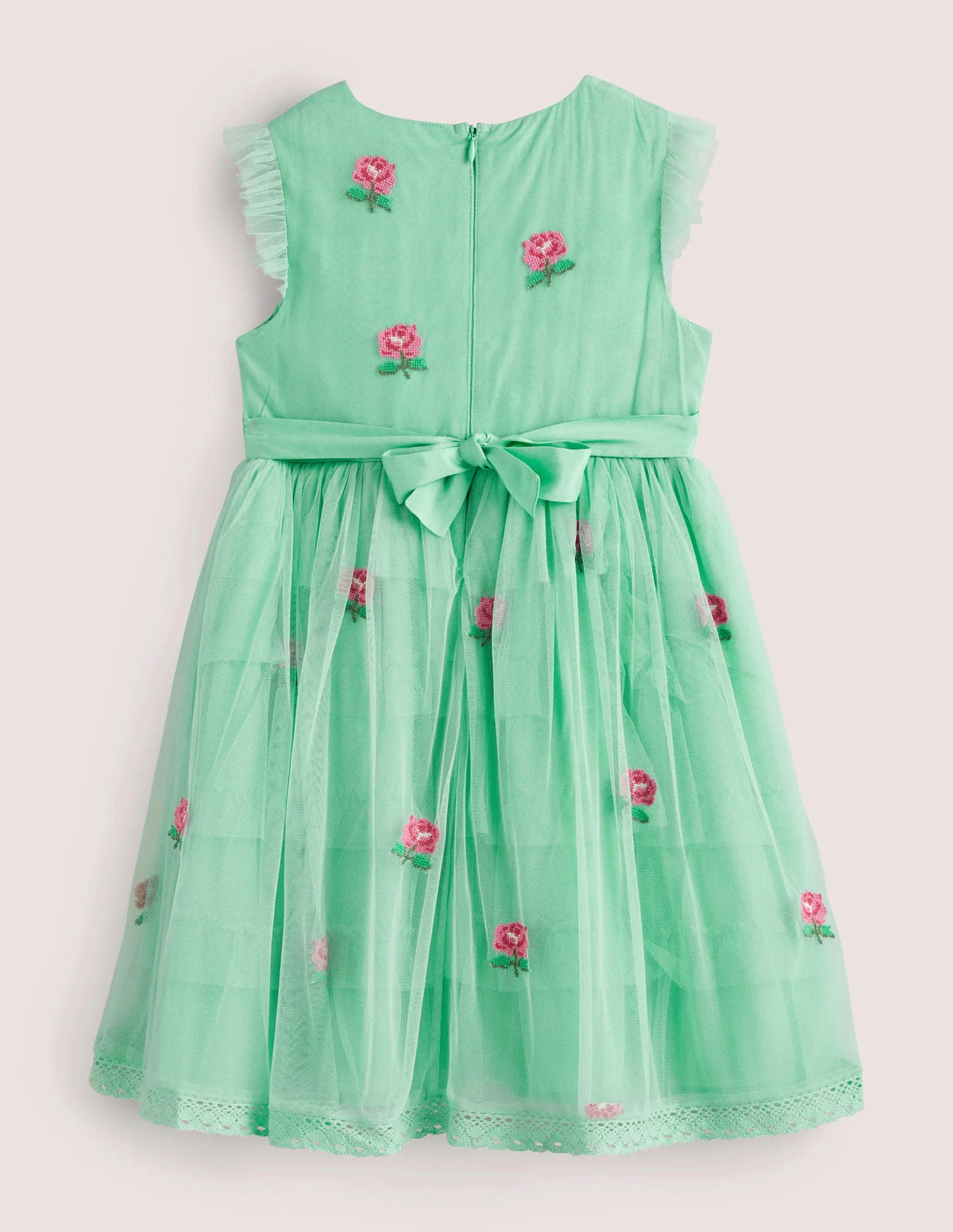 Tulle Embroidered Party Dress-Fountain Flowers