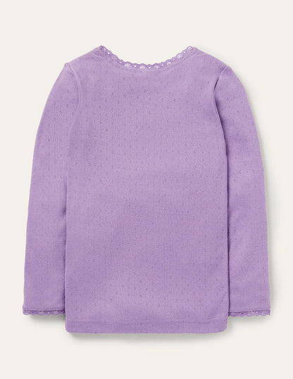 Supersoft Pointelle T-shirt-Aster Purple