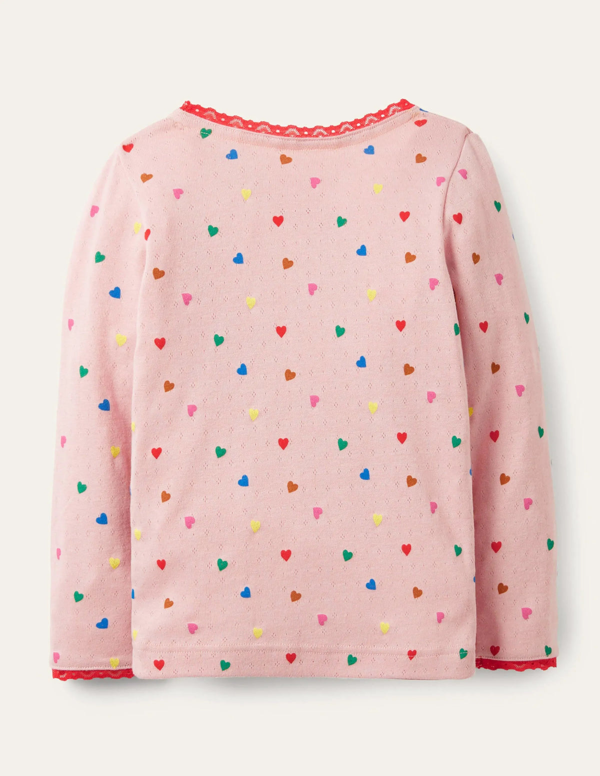 Supersoft Pointelle T-shirt-Pink Hearts
