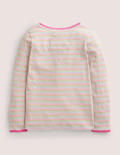 Supersoft Pointelle T-shirt-Aster Purple/Ivy Rainbow