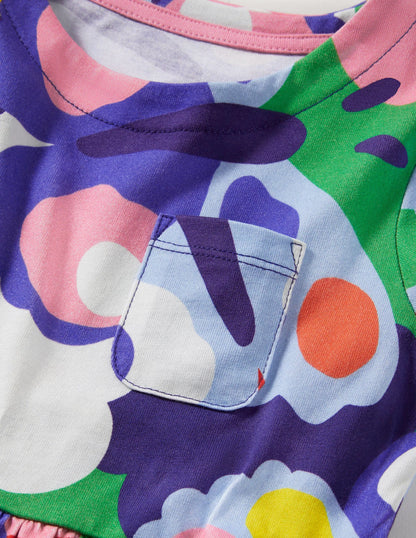 Short Sleeve Fun Jersey Dress-Multi Bonkers Butterfly