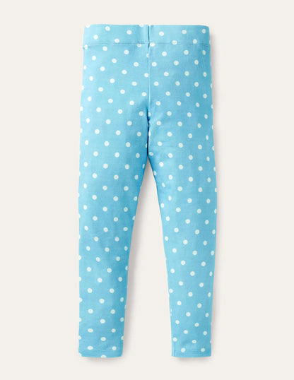 Fun Leggings-Aqua/Ivory Spot