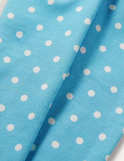 Fun Leggings-Aqua/Ivory Spot