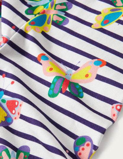 Fun Leggings-Multi Butterfly Stripe