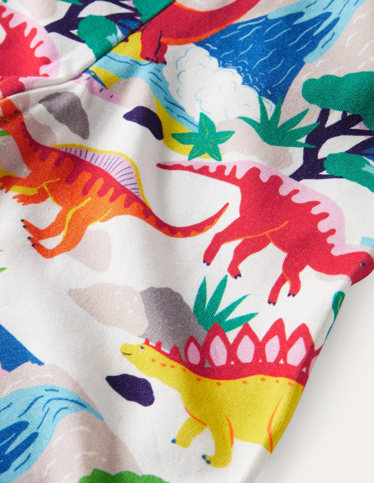 White Dinosaur Print Leggings-Ivory Dinosaur Sunset