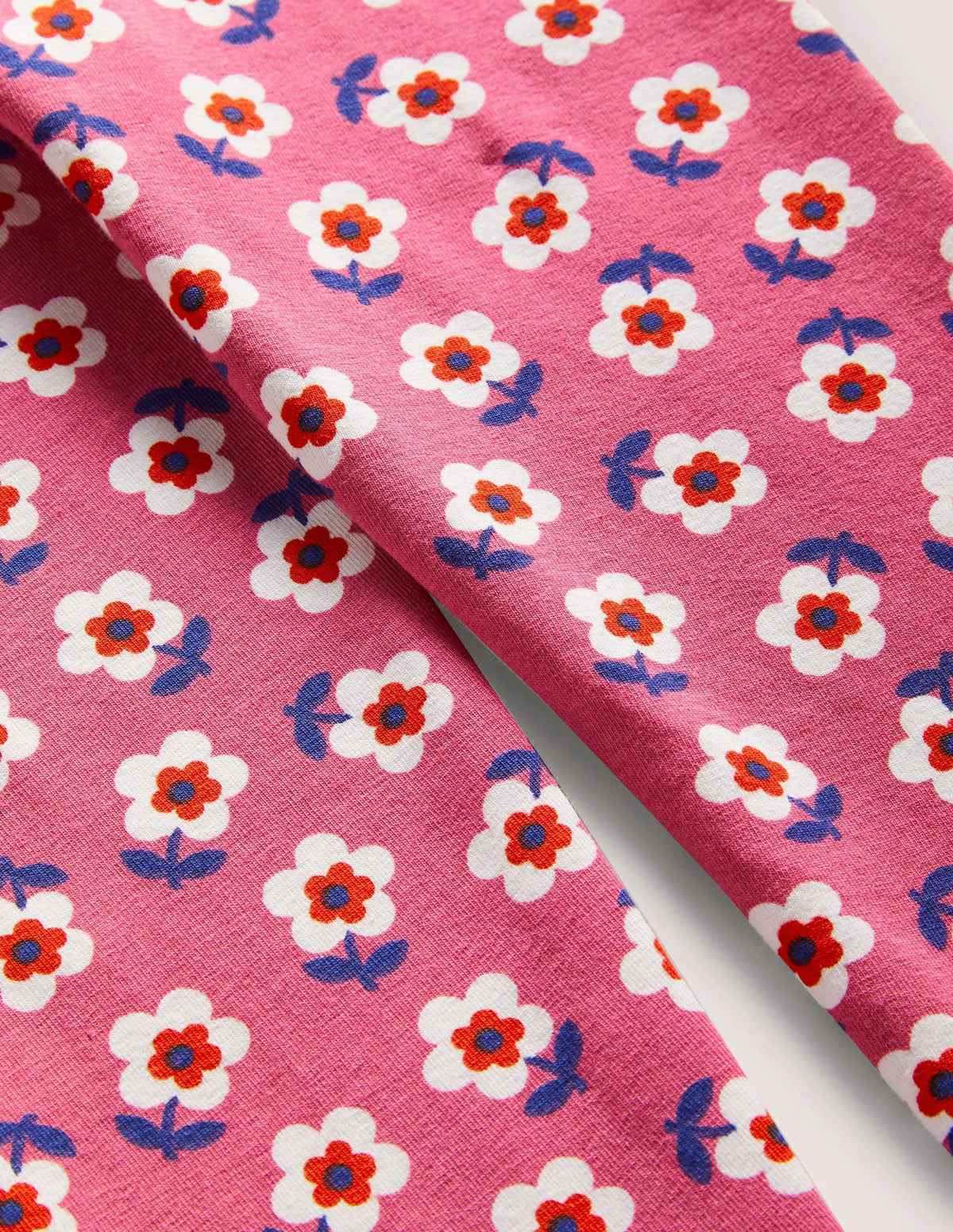 Fun Leggings-Sweet William Pink Small Daisy