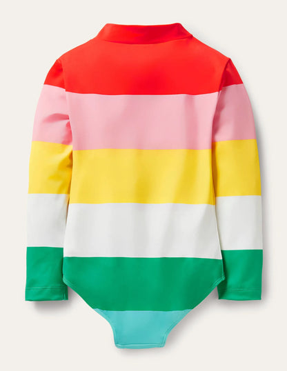Long-sleeved Swimsuit-Multi Rainbow