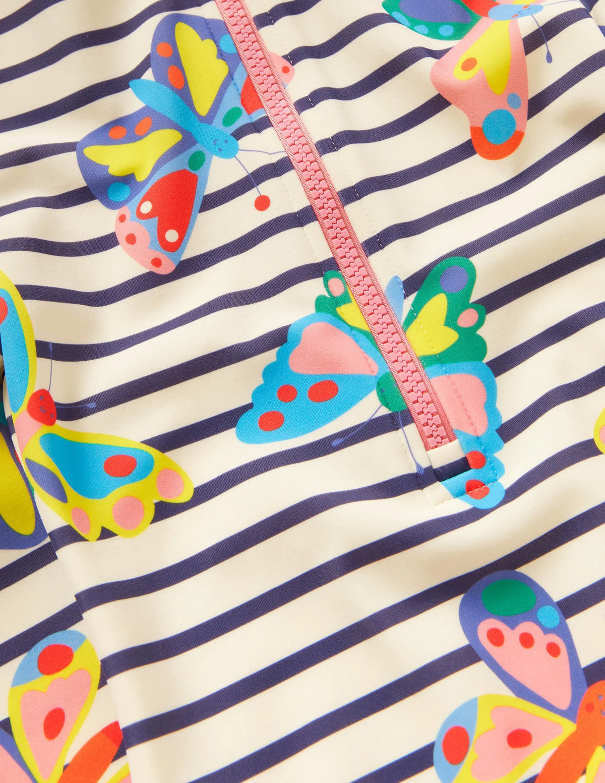 Long-sleeved Swimsuit-Multi Butterfly Breton