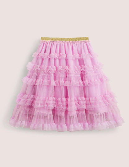 Midi Tulle Party Skirt-Orchid Petal Purple