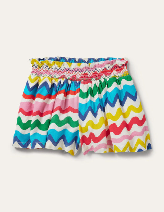 Shirred Waist Culotte Pants-Multi Ric-rac