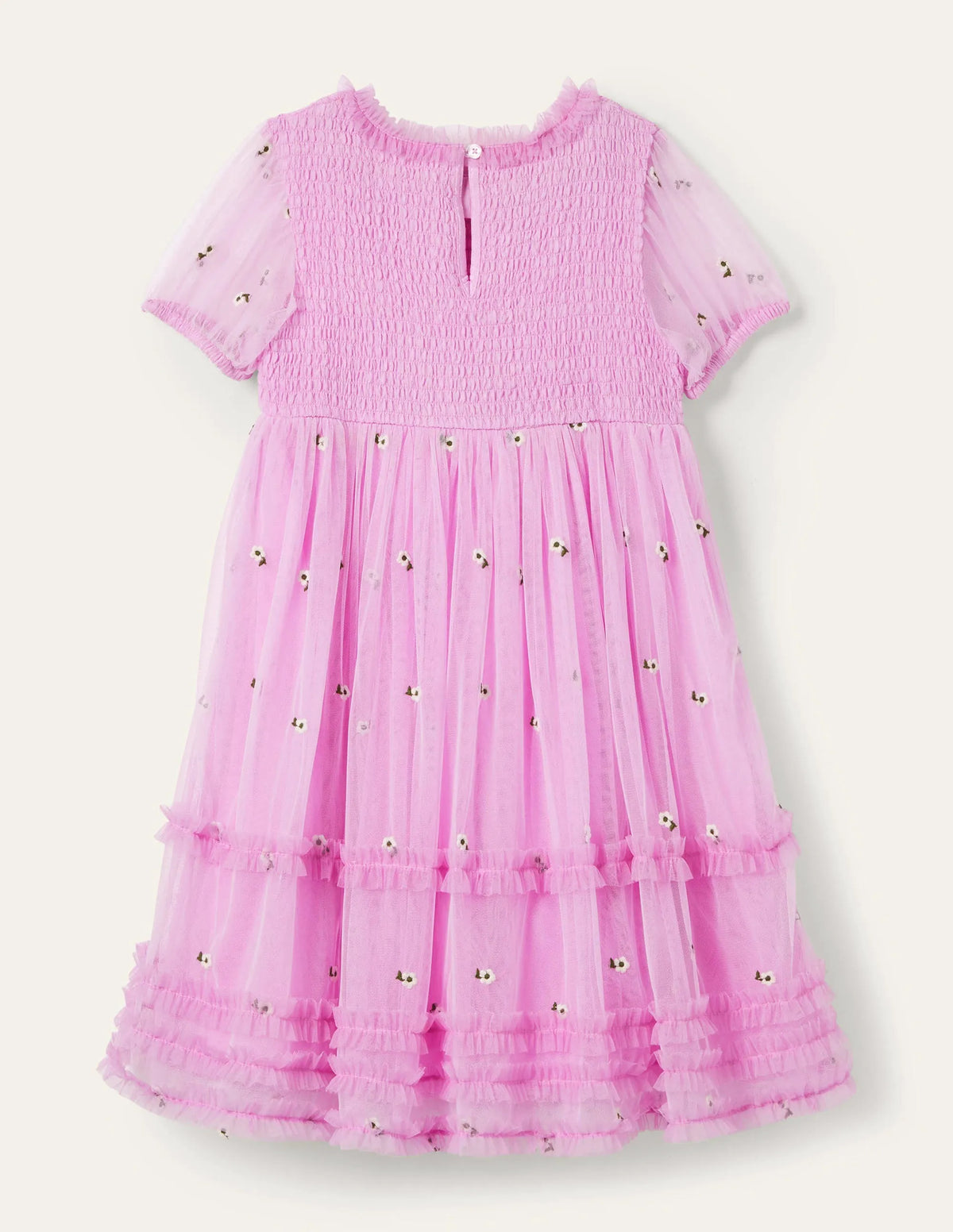 Lilac Floral Tiered Tulle Dress-Orchid Petal Purple