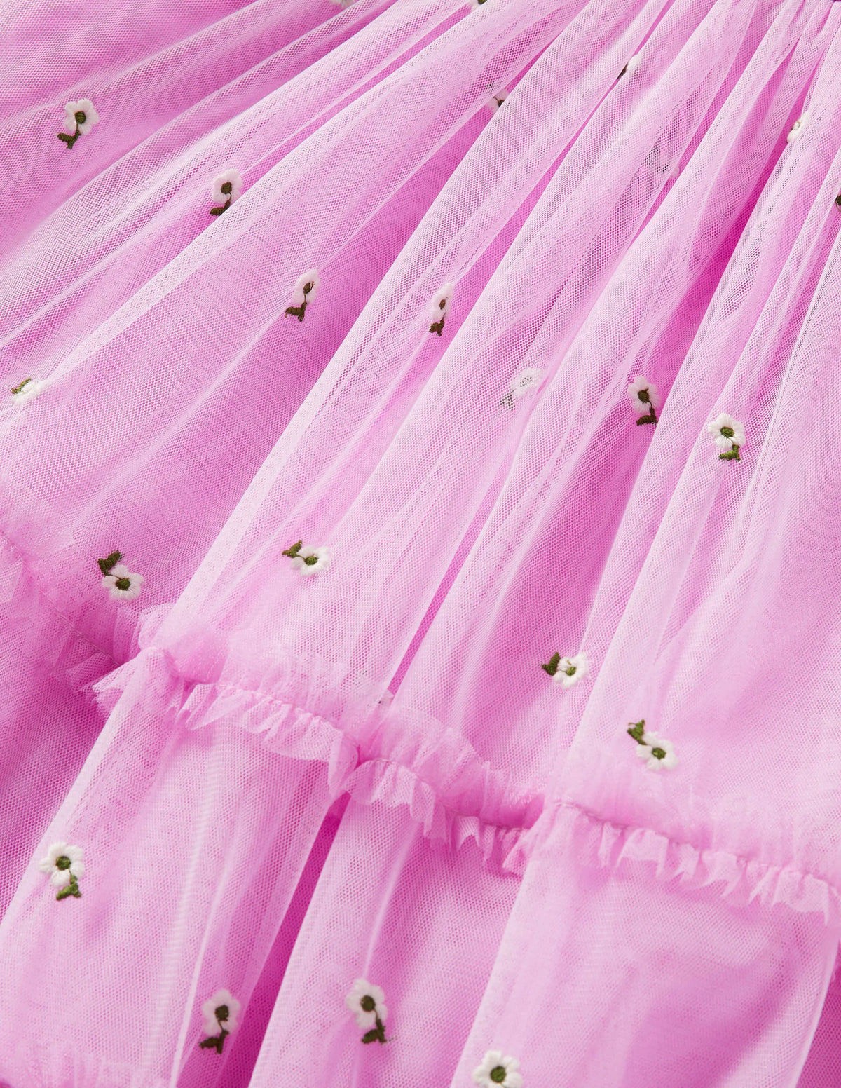 Lilac Floral Tiered Tulle Dress-Orchid Petal Purple