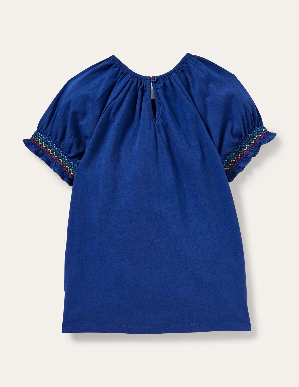 Smocked Raglan T-shirt-Blue Wave