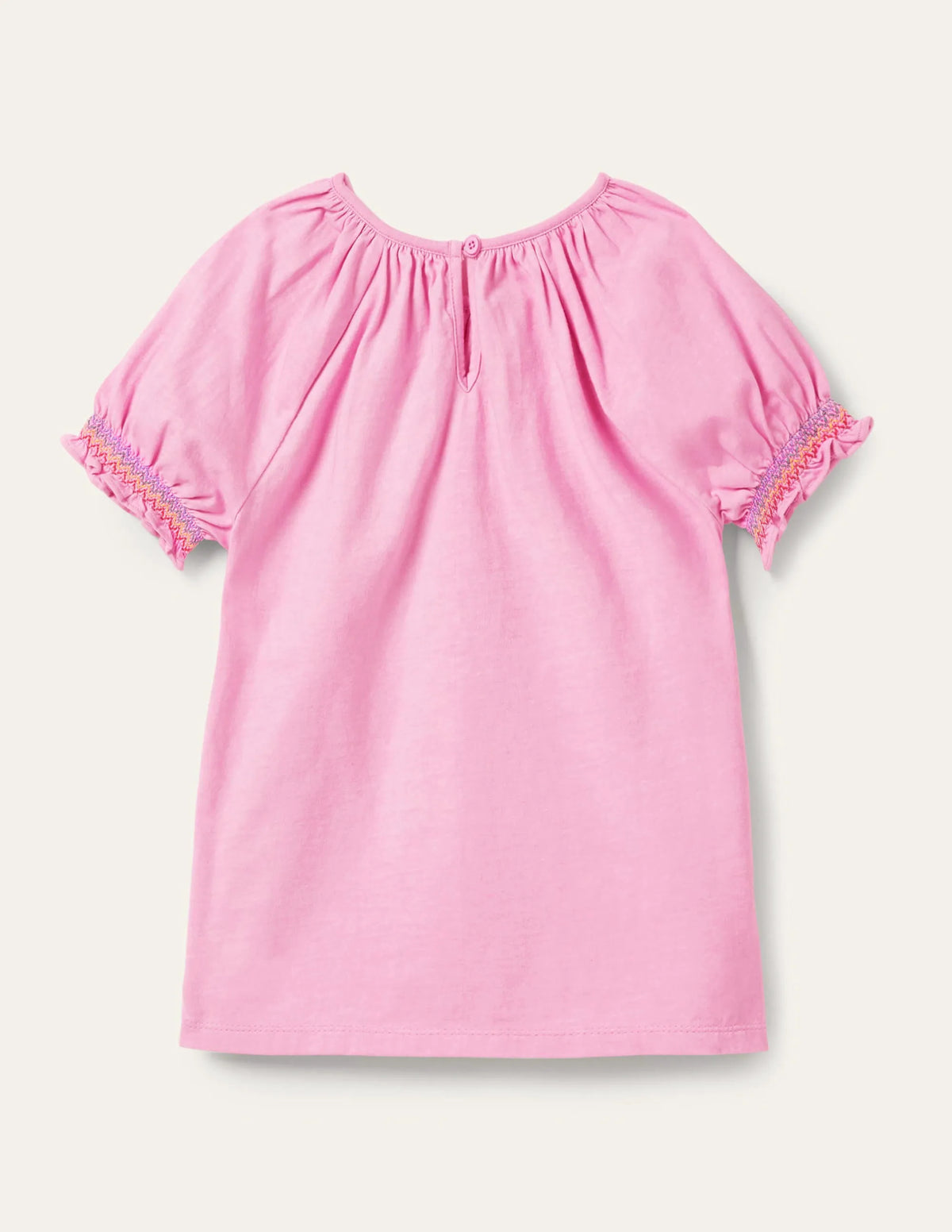 Smocked Raglan T-shirt-Rosebay Pink
