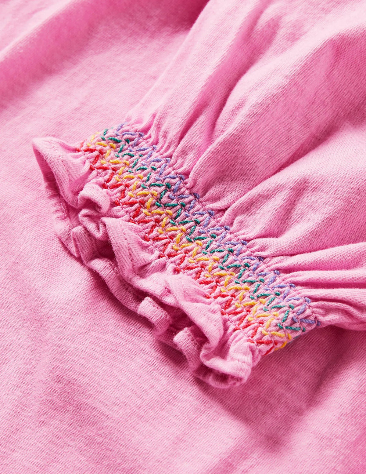 Smocked Raglan T-shirt-Rosebay Pink