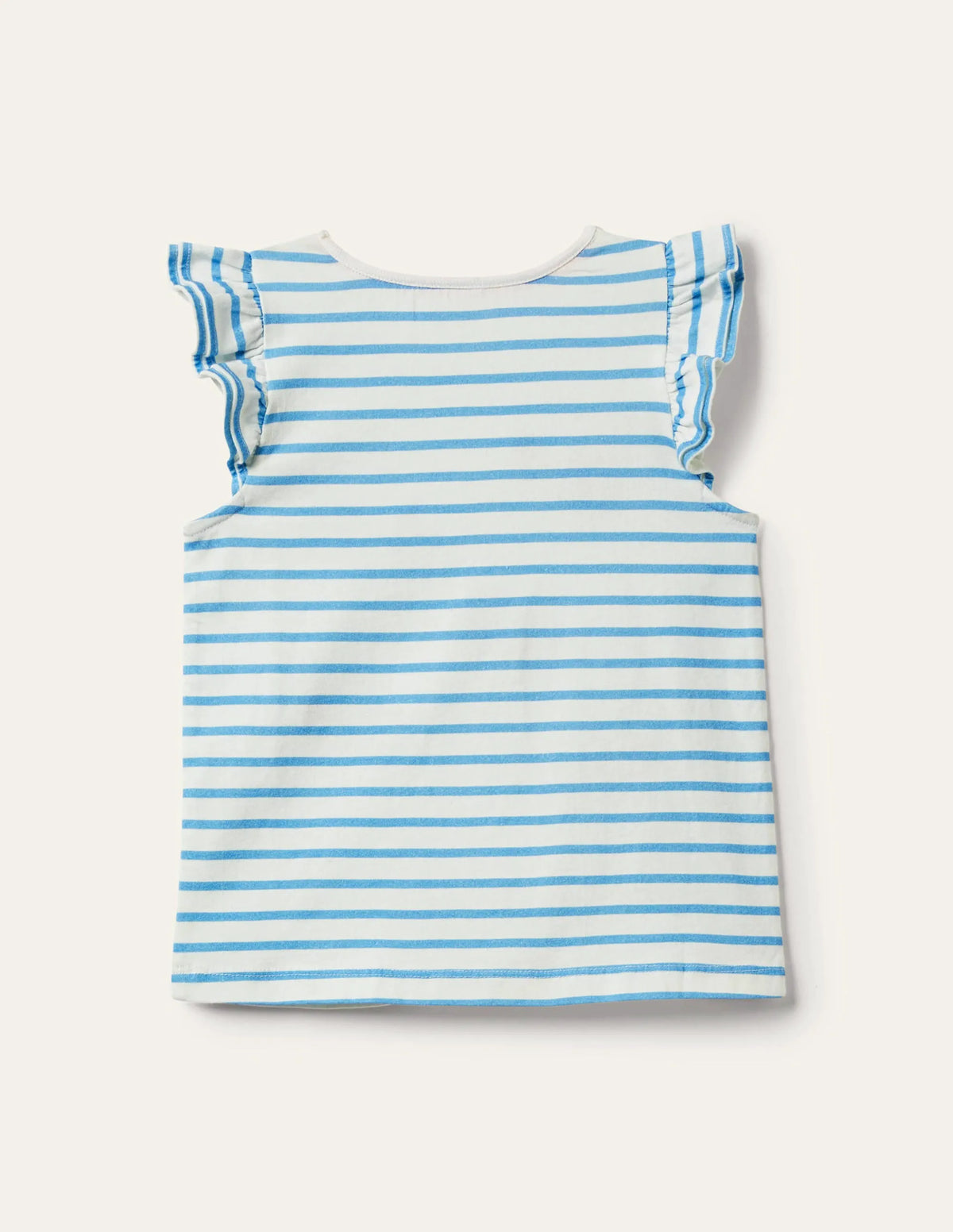 Ruffle Interest Logo T-shirt-Malibu Blue/Ivory Bumble Bees