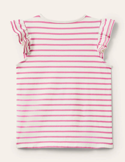 Ruffle Interest Logo T-shirt-Strawberry Ice Pink Mermaids