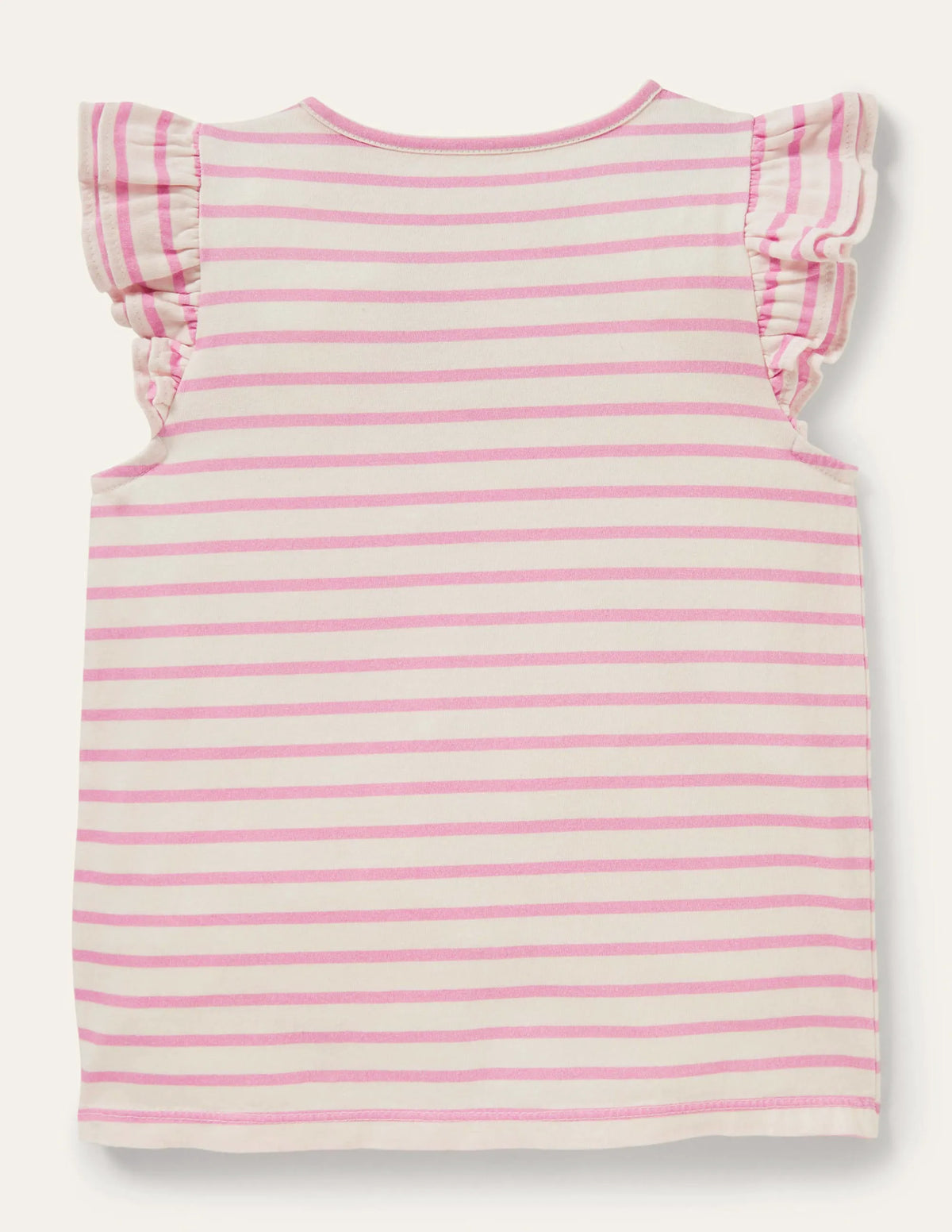 Ruffle Interest Logo T-shirt-Ivory / Rosebay Floral
