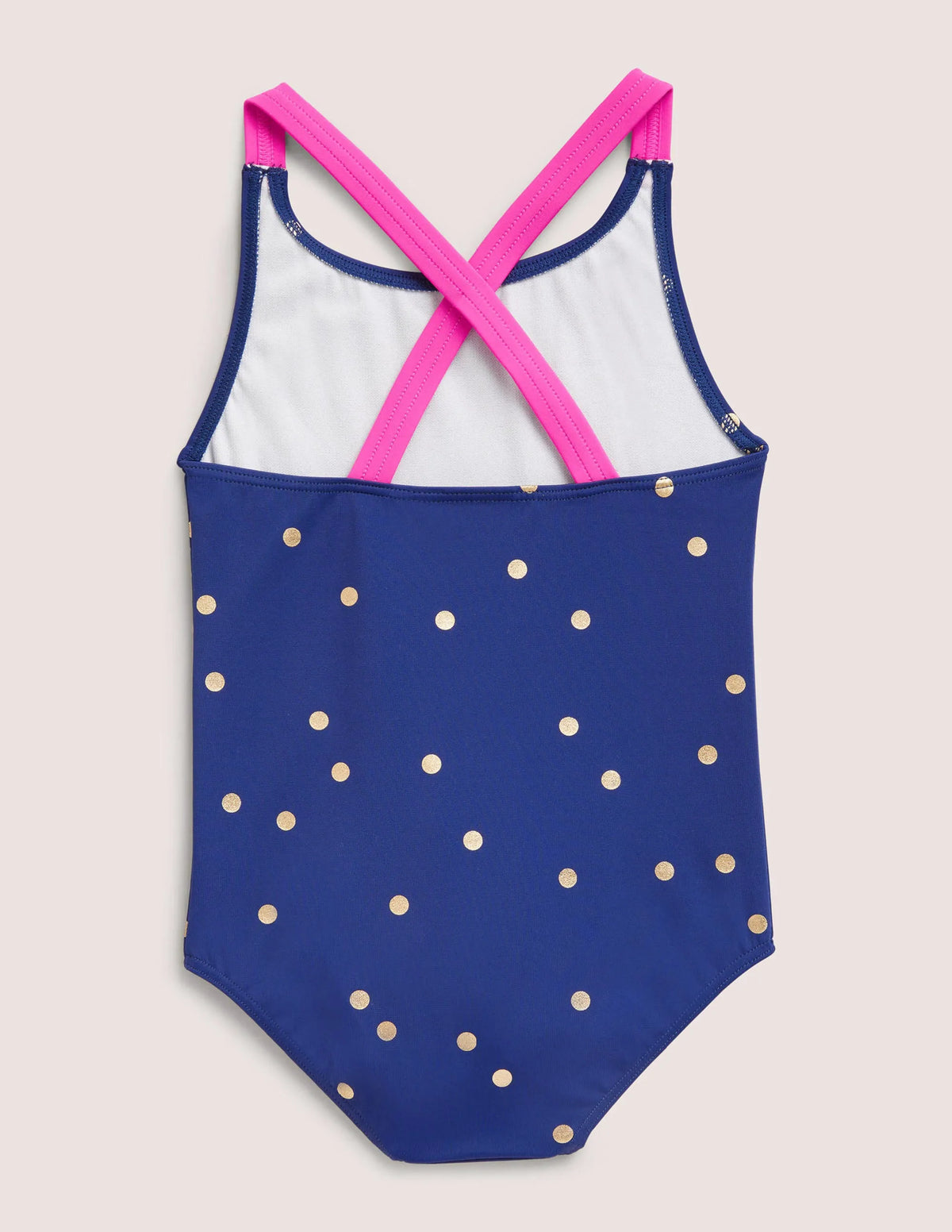 Cross-back Printed Swimsuit-Harmony Blue Gold Spot