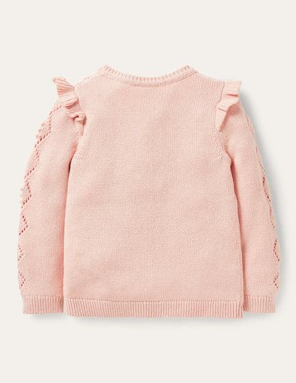 Embroidered Cardigan-Provence Dusty Pink