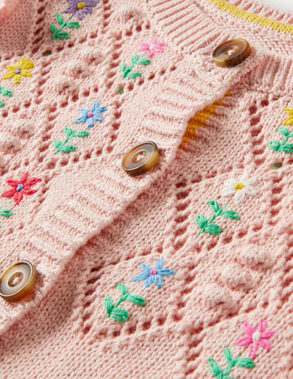Embroidered Cardigan-Provence Dusty Pink