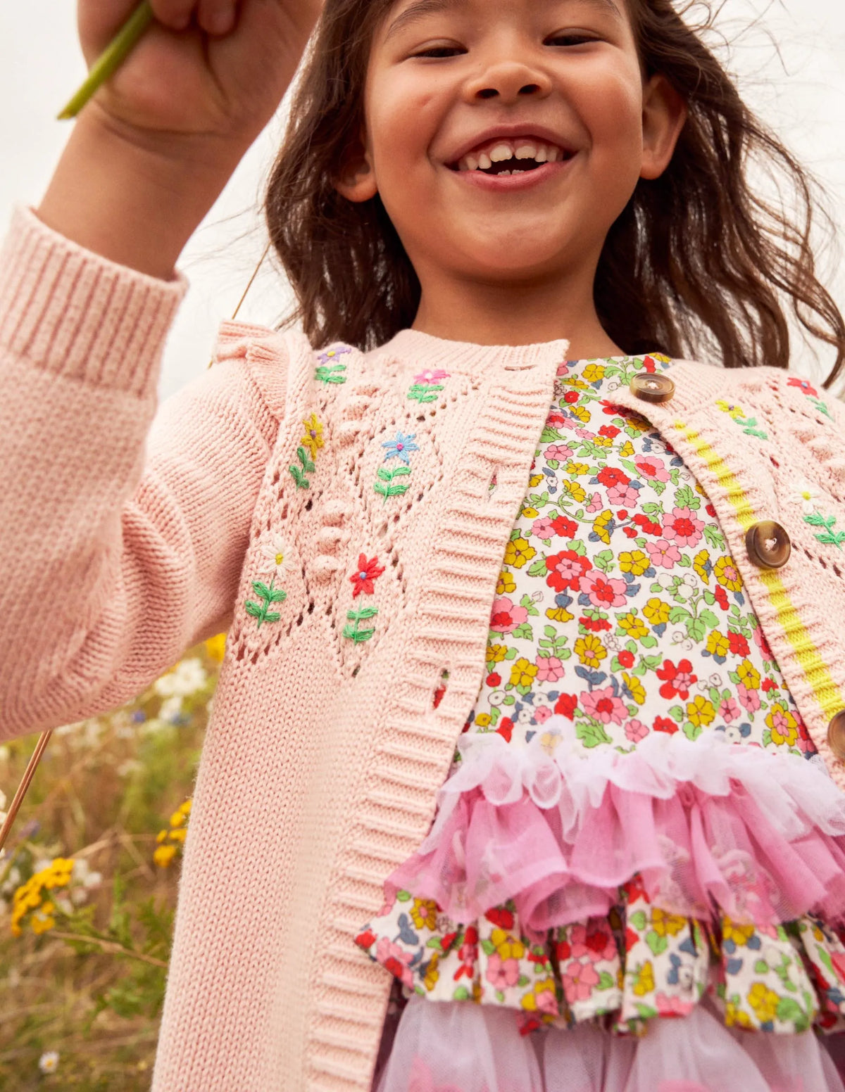 Embroidered Cardigan-Provence Dusty Pink