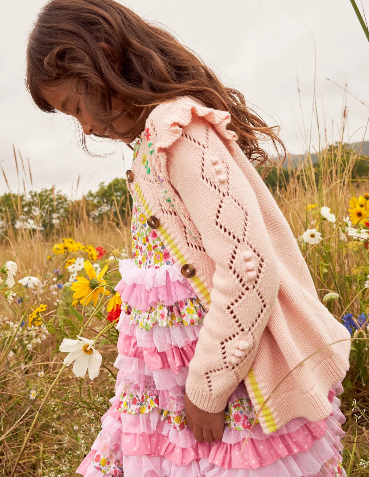 Embroidered Cardigan-Provence Dusty Pink