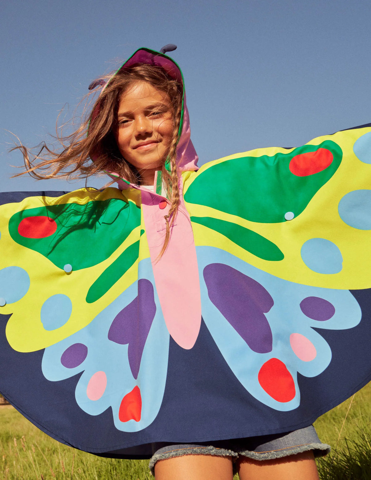 Butterfly Poncho-College Navy