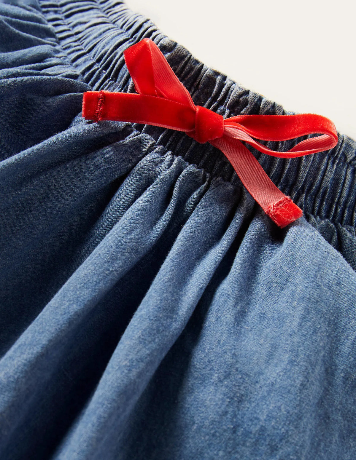 Woven Twirly Skirt-Mid Vintage Denim
