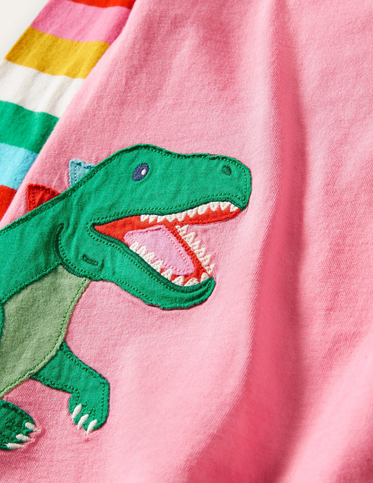 Fun Appliqué Tunic-Pink Lemonade Dinosaur